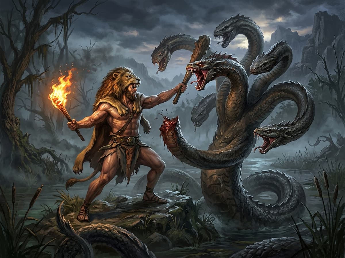 Monsters of the Wild: The Lion and the Hydra